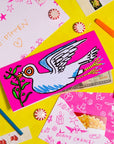 Fuzzy Neon Dove Card