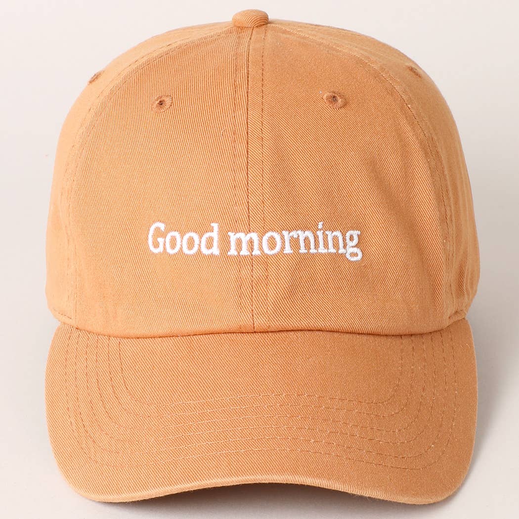 Good Morning Lettering Embroidered Baseball Cap