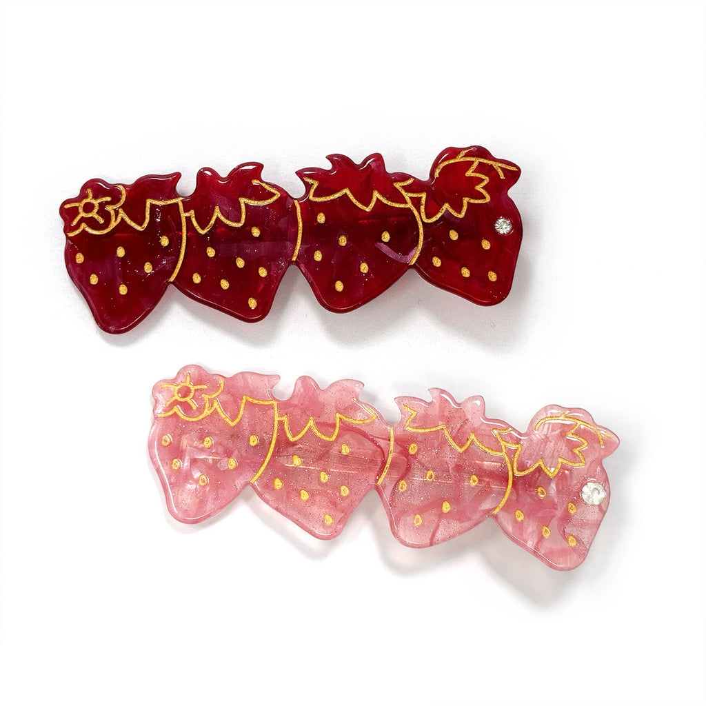 Strawberry Hair Clip Set – Pink and Red