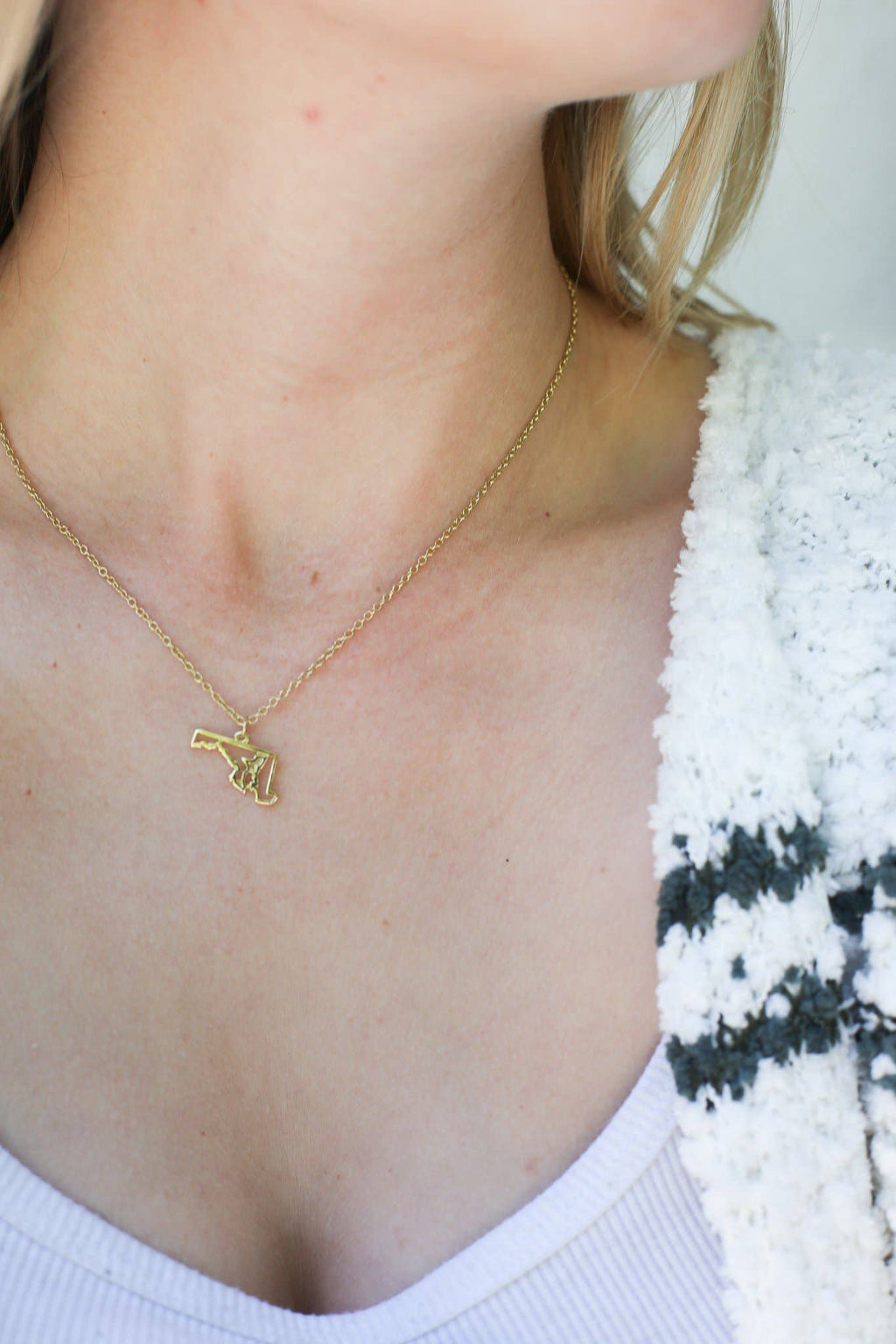 State Necklace - Gold - MARYLAND