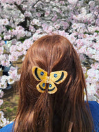 Hand-painted Emperor Silk Moth Claw Hair Clip
