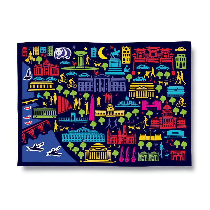 Dc By Night Tea Towel