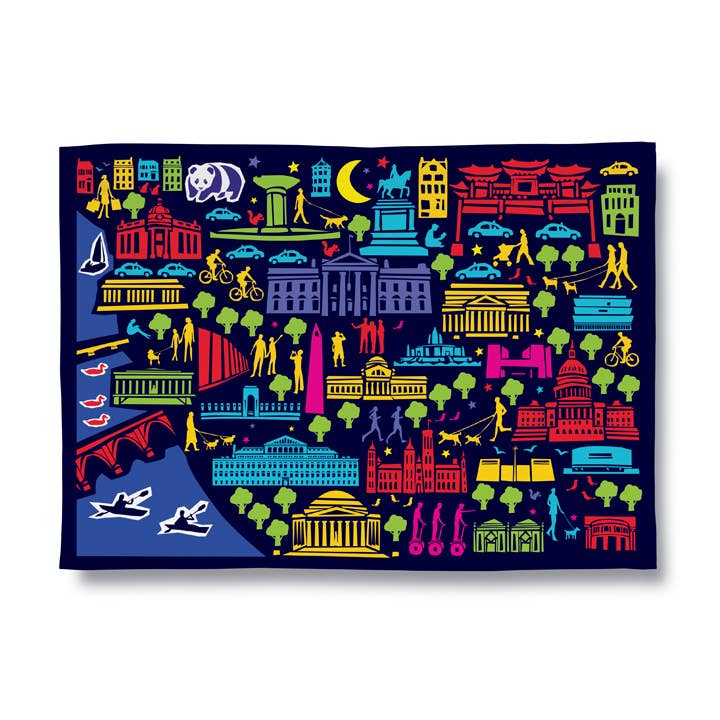 Dc By Night Tea Towel