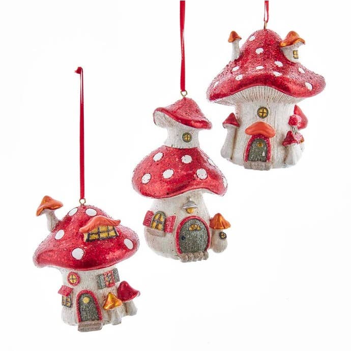 Mushroom House Ornament