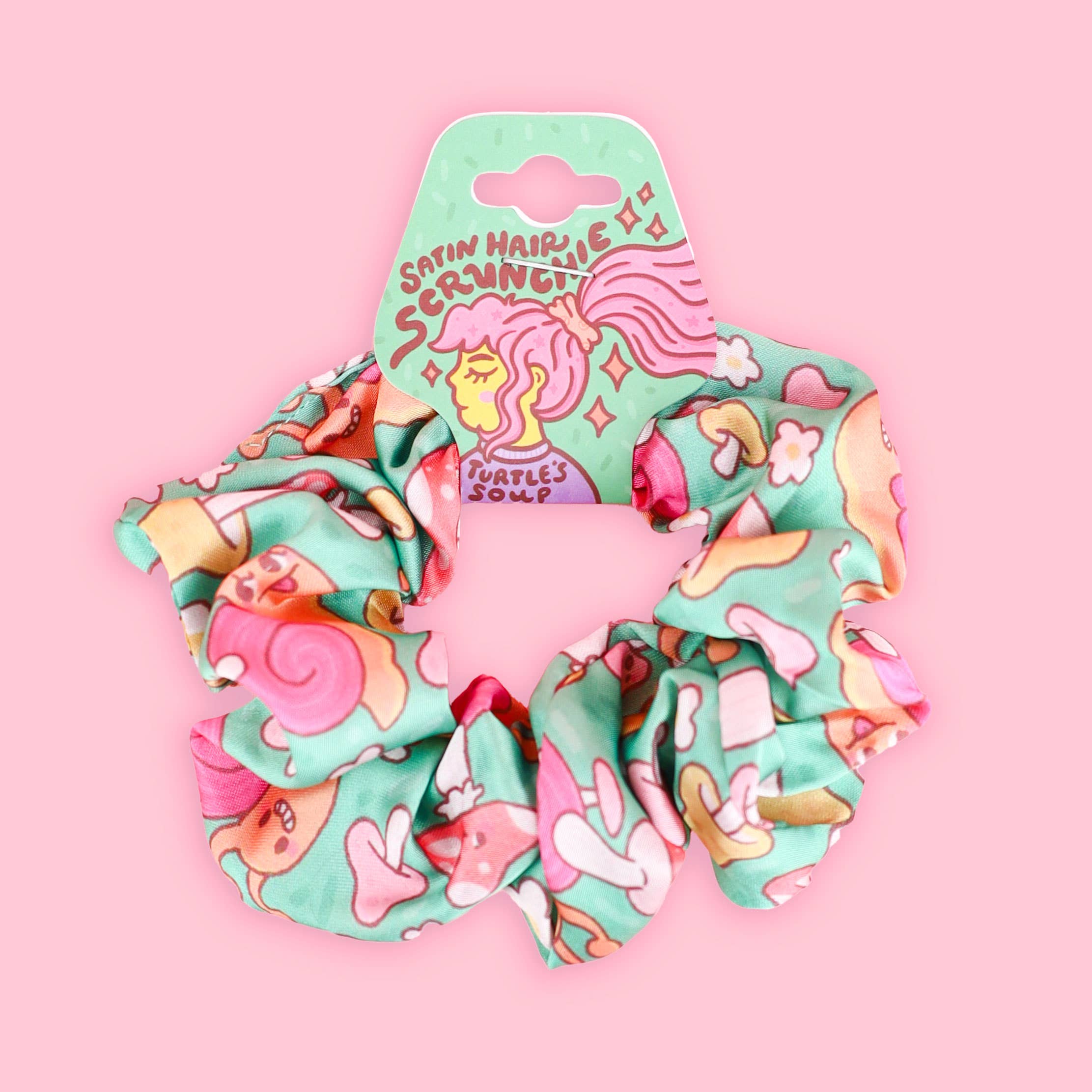 Snail Mushroom Scrunchie, Cute Hair Accessories, Hair Ties