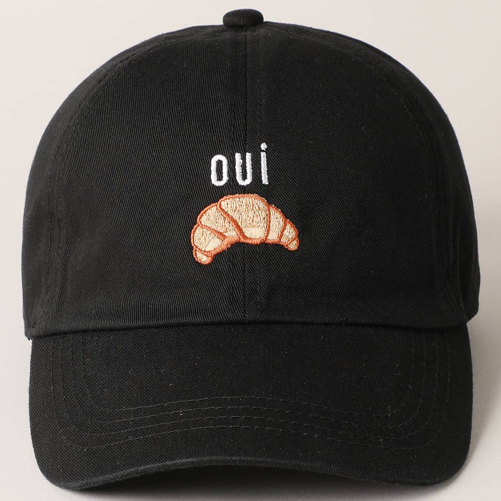 OUI Croissant Embroidered Baseball Cap