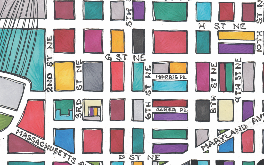 H Street Map Art Greeting Card
