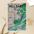 Hill East Map Art Print