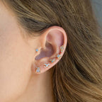 Milky Blue Star Studs