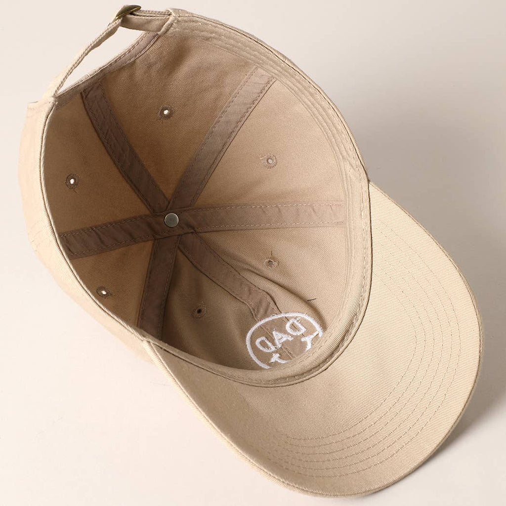 Dad Happy Face Designed Embroidered Baseball Cap