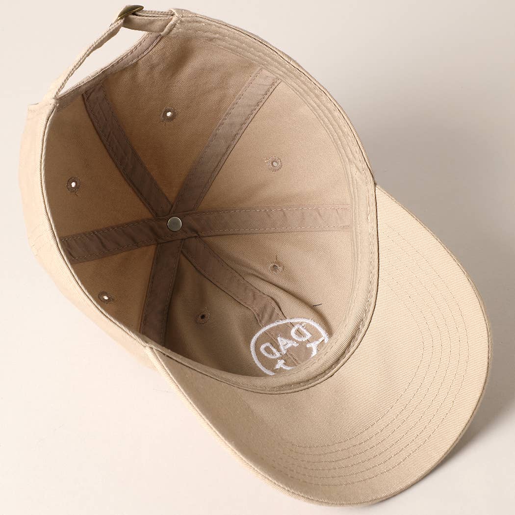 Dad Happy Face Designed Embroidered Baseball Cap