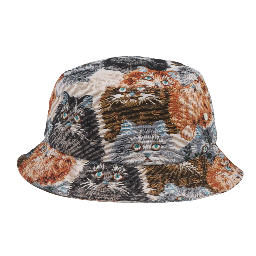 Vintage Tapestry Cat Jacquard Bucket Hat | Sun Protection Hat for Cat Lovers | HatPhile