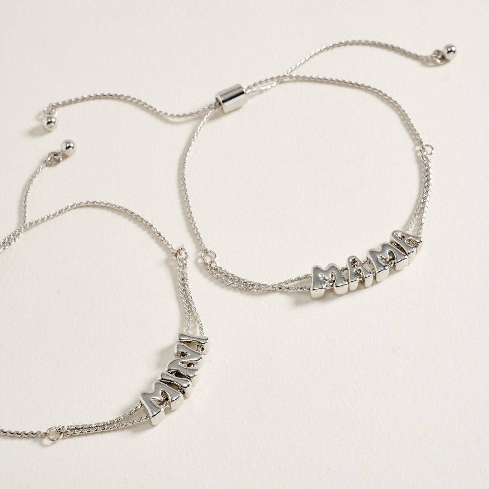 7.25 Inch Metal Puffy Mama Mini Pendant Bracelet
