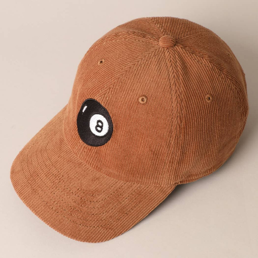 8 Ball Embroidered Corduroy Cap