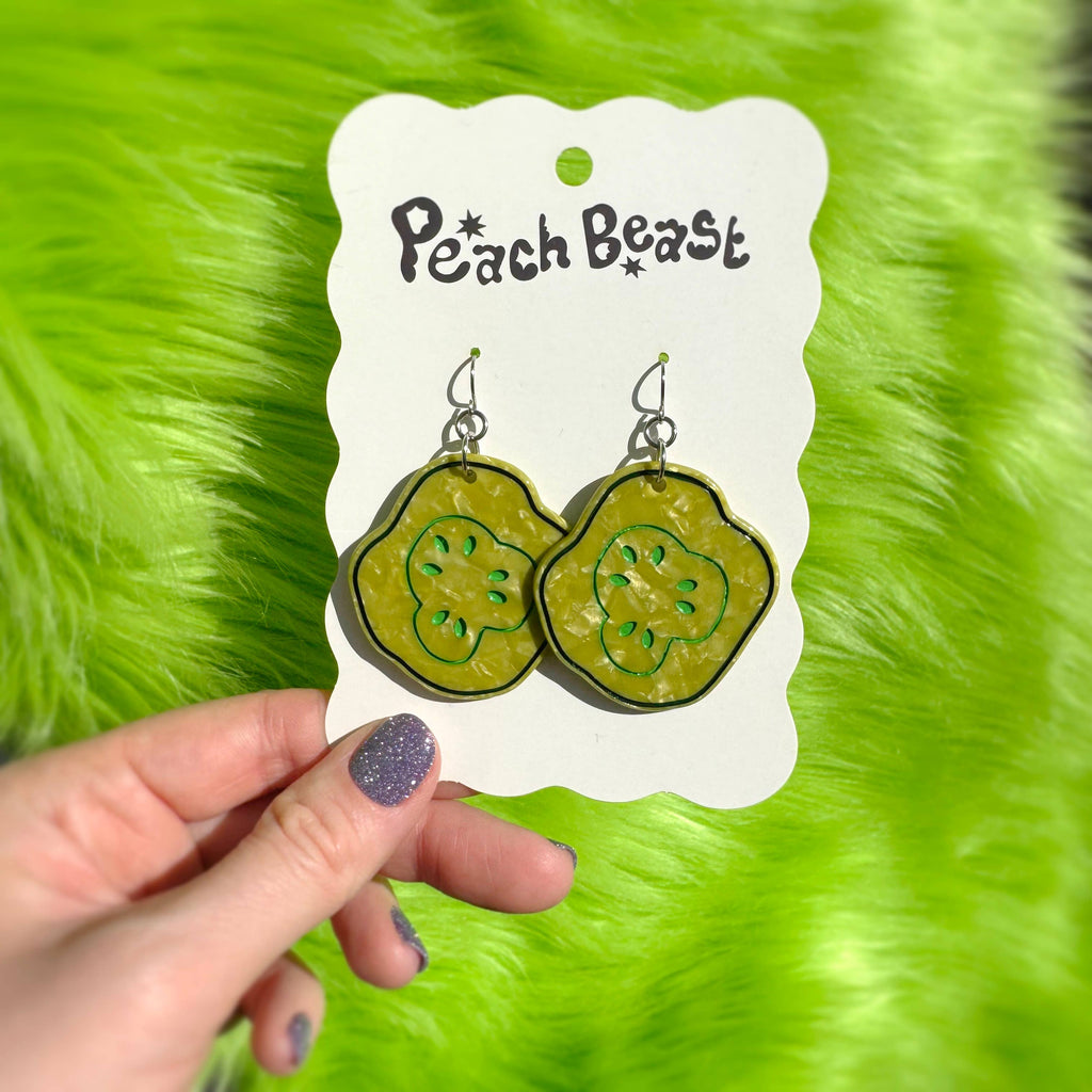 Pickle Chip Statement Earrings
