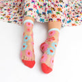 Ribbon Roses Sheer Ankle Socks