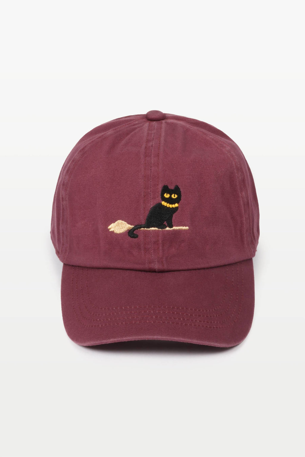 Halloween Black Cat Embroidery Cotton Baseball Cap