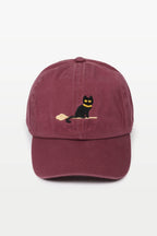 Halloween Black Cat Embroidery Cotton Baseball Cap