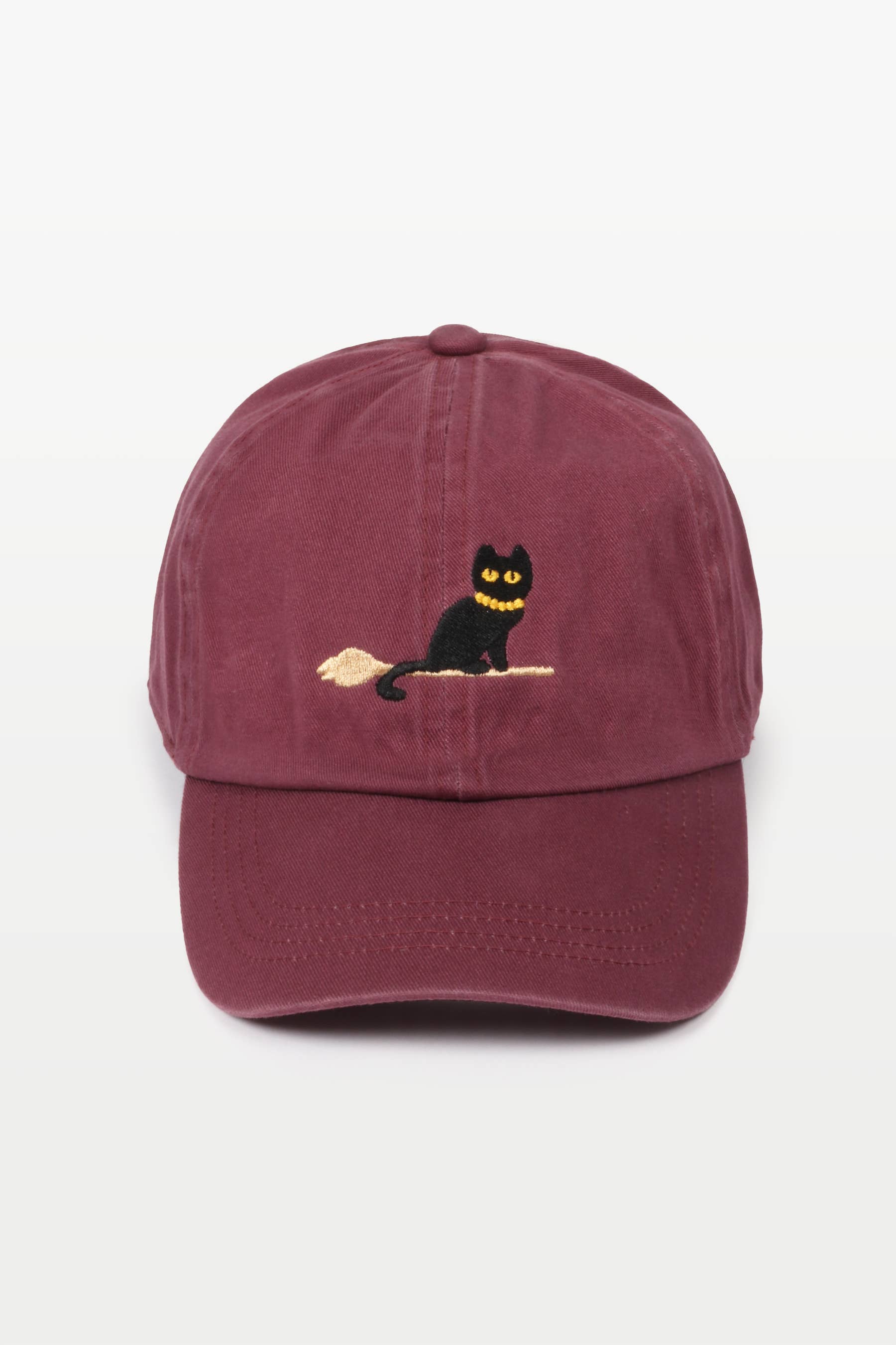 Halloween Black Cat Embroidery Cotton Baseball Cap