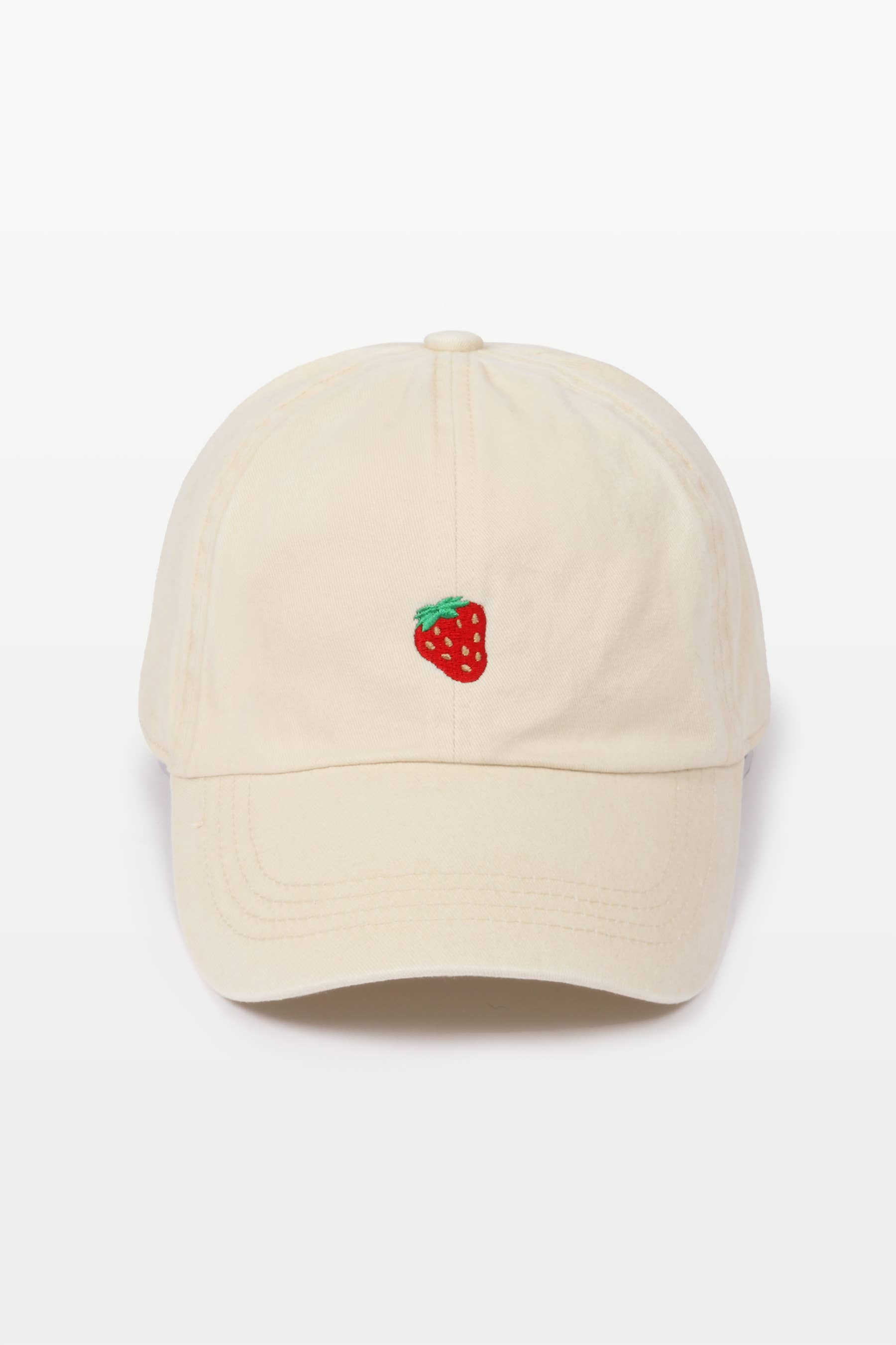 Strawberry Embroidery Cotton Baseball Cap