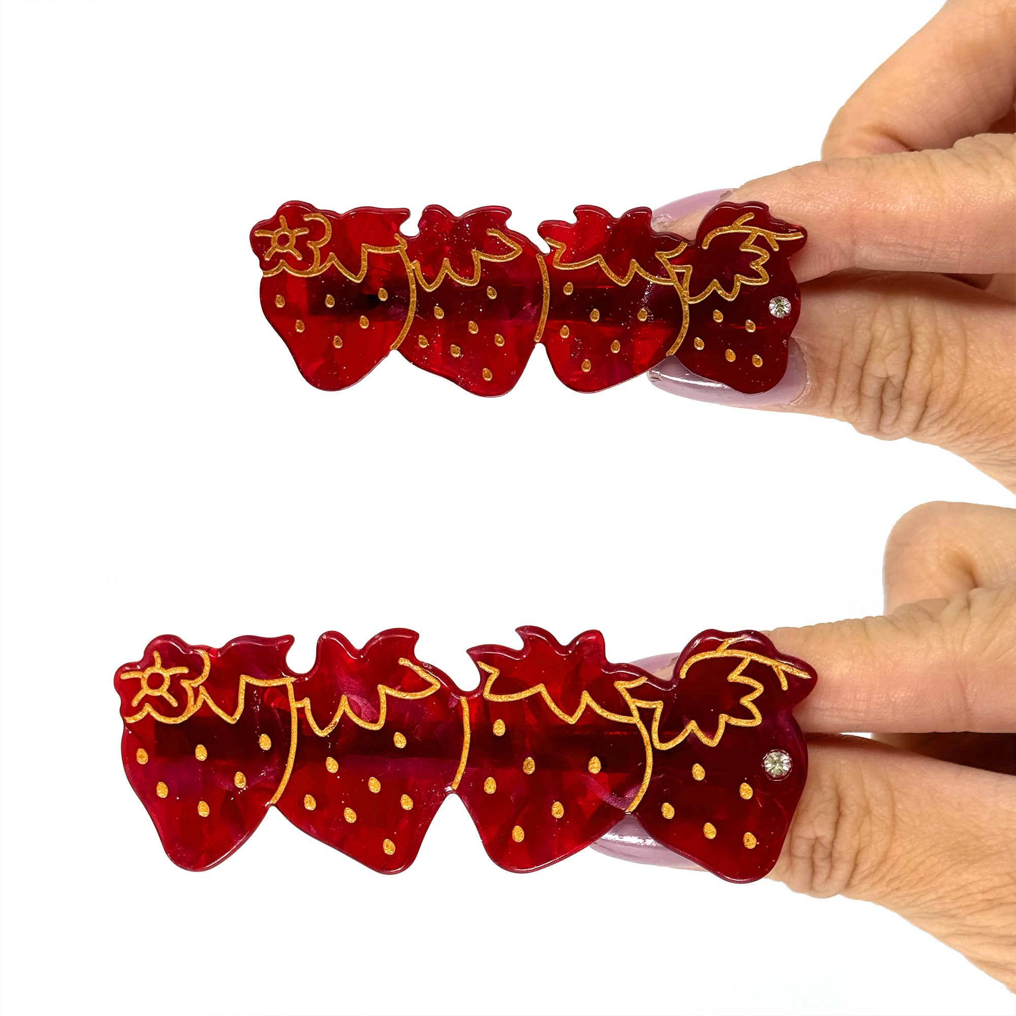 Strawberry Hair Clip Set – Pink and Red