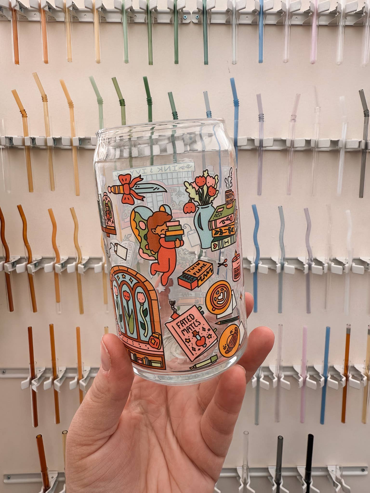 Bookish Can Glass | Cozy, Fantasy, Reader