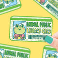 Frog Library Card Sticker