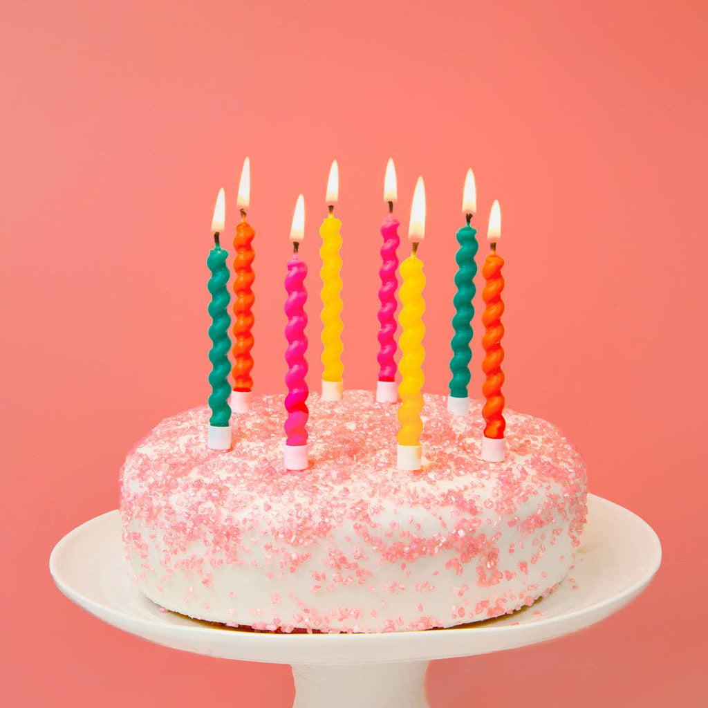 Twirl Birthday Candles - 8 Pack | Cake Candles |