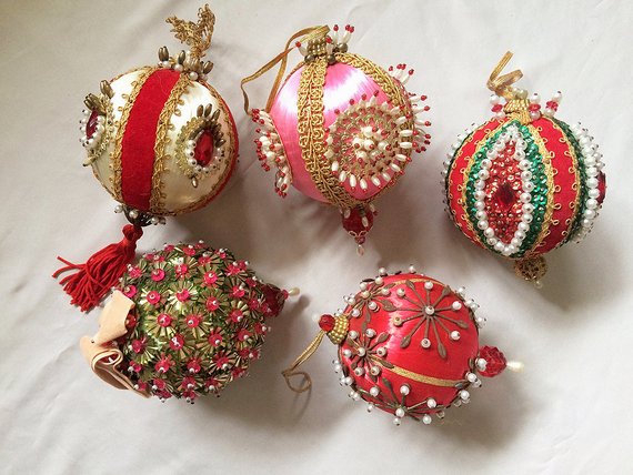 Beaded Satin Ornaments