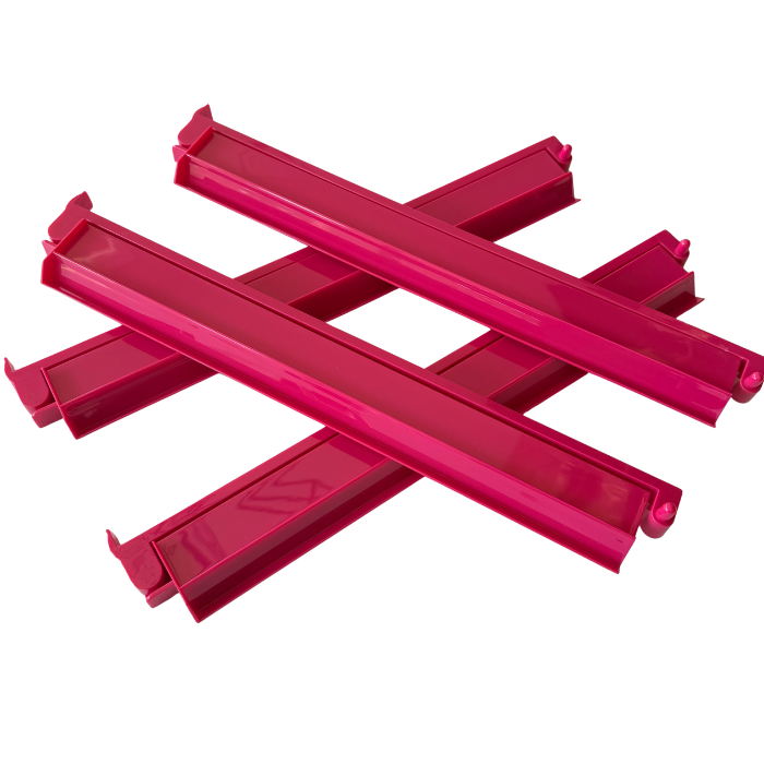 Mahjong Rack and Pusher Set of 4 - Solid Colors Pink Yellow Green Purple