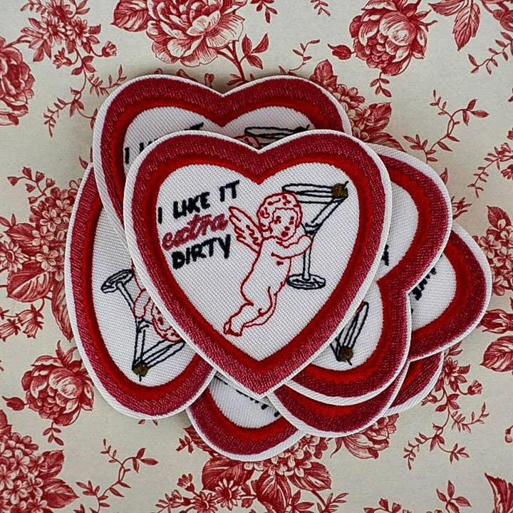 "I Like It Extra Dirty" Cupid + Dirty Martini Iron On Patch