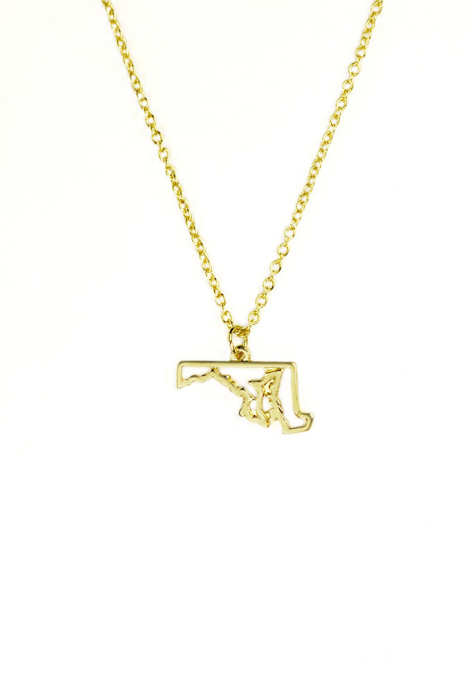 State Necklace - Gold - MARYLAND