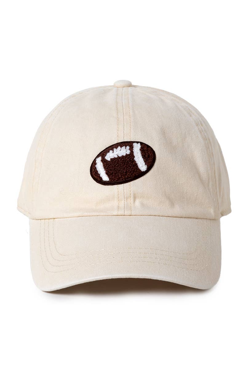 GAME DAY Chenille Football Patch Washed baseball cap