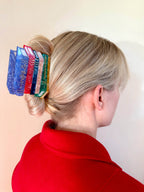 Hand-painted Book Stack Claw Hair Clip