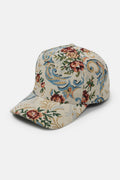 Floral Print in Brocade 5 Panel Baseball Cap