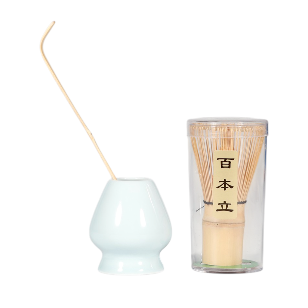 Matcha Whisk Light Blue Stand, Chasen and Scoop Set (1/48)