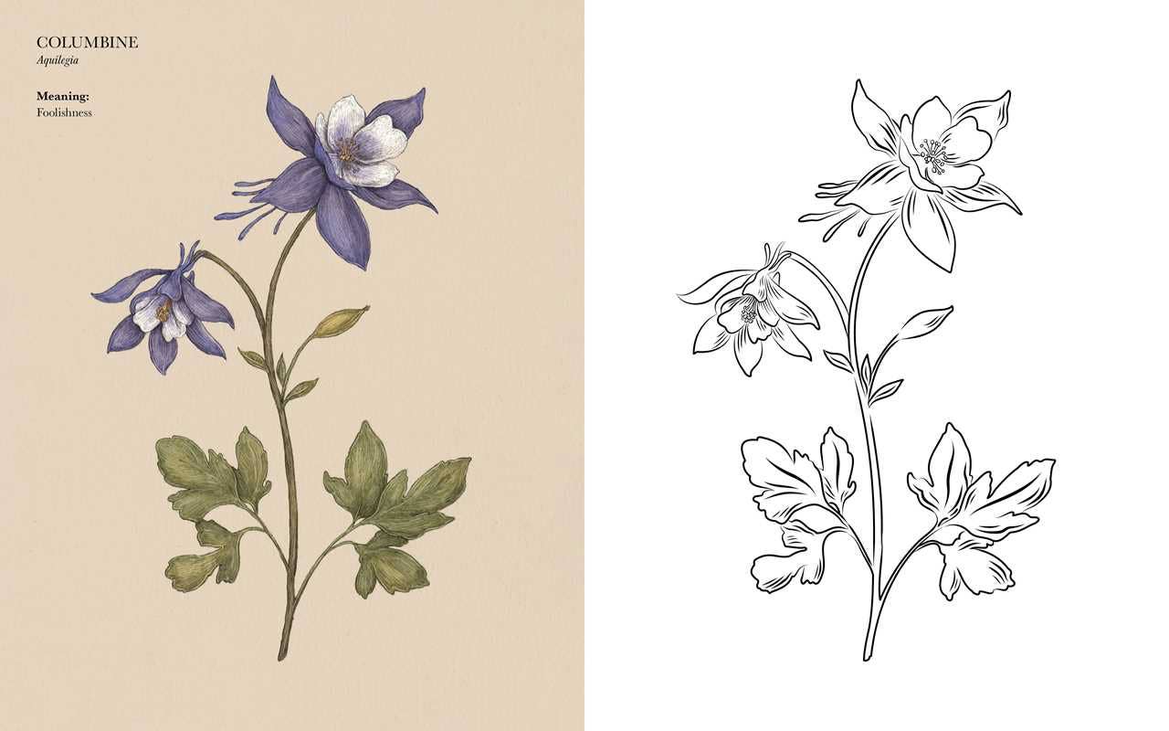 Floriography Coloring Book