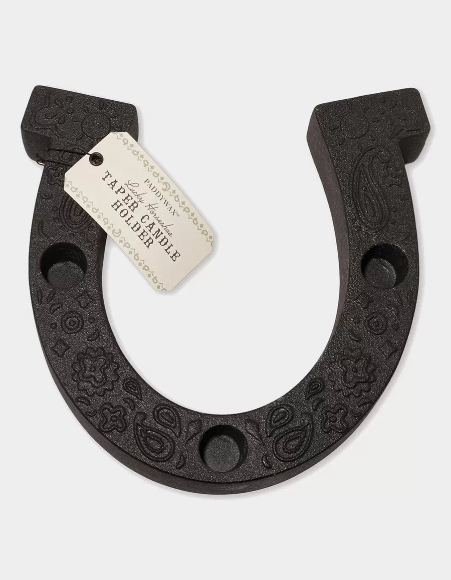 Nashville Ceramic Horseshoe Taper Holder - Black