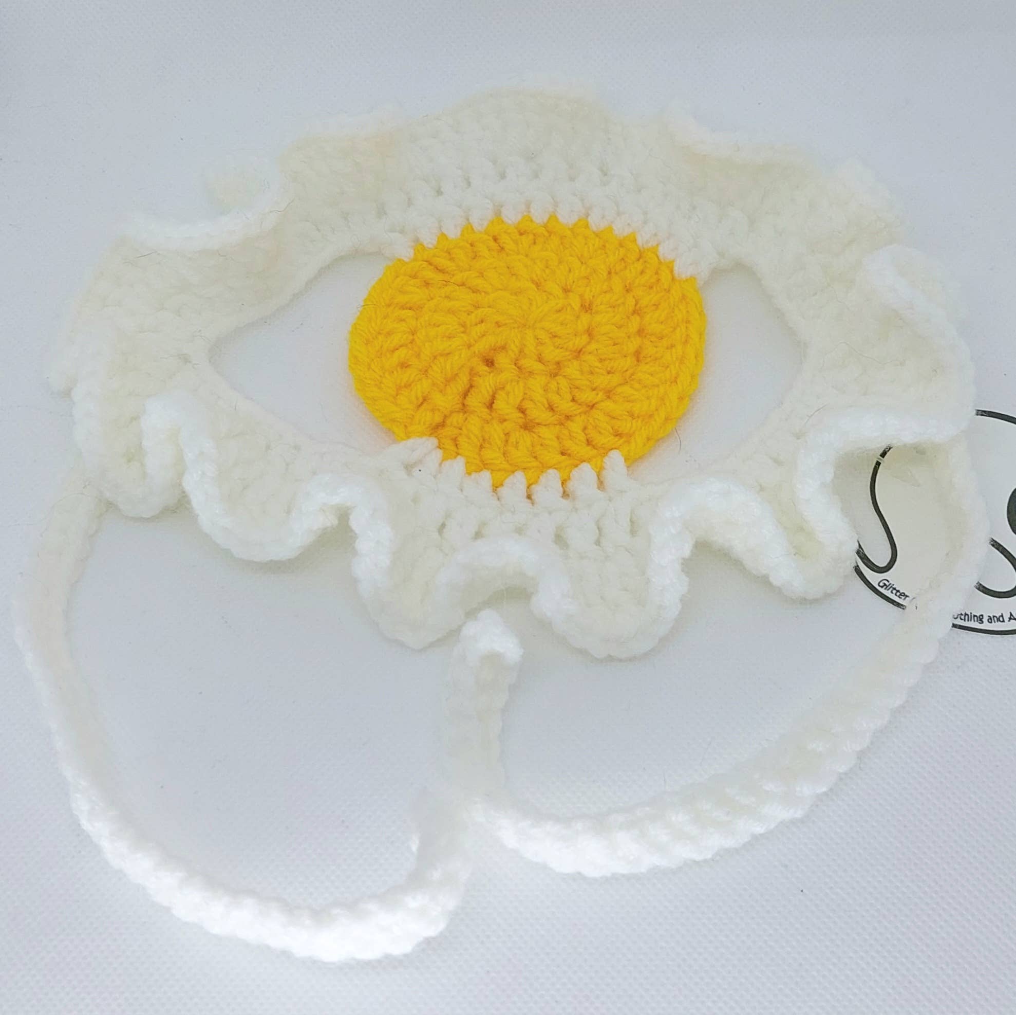 Crochet Fried Egg Hat - Cat Hat - Pet Hat - Made to order