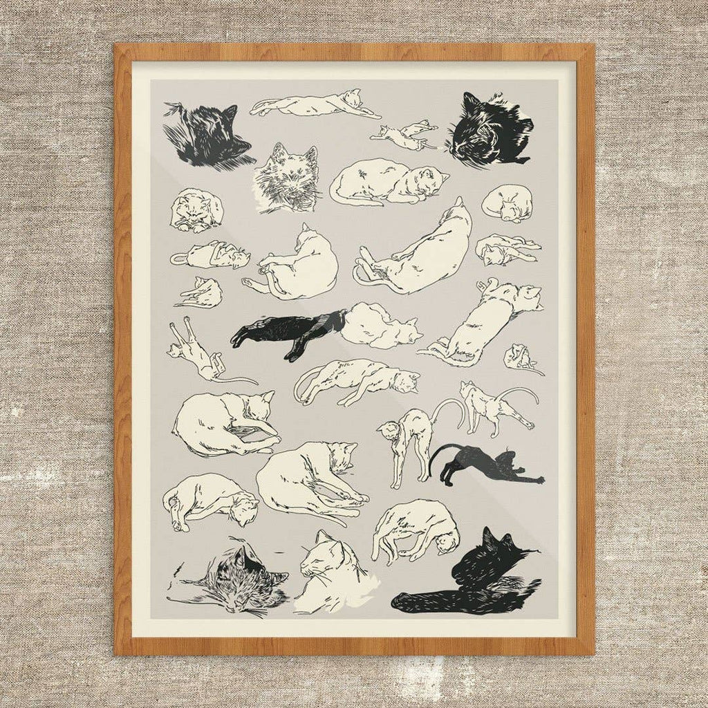 8" x 10 Cats Relaxing Print