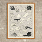 8" x 10 Cats Relaxing Print