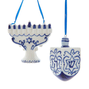 Porcelain Hanukkah Ornaments