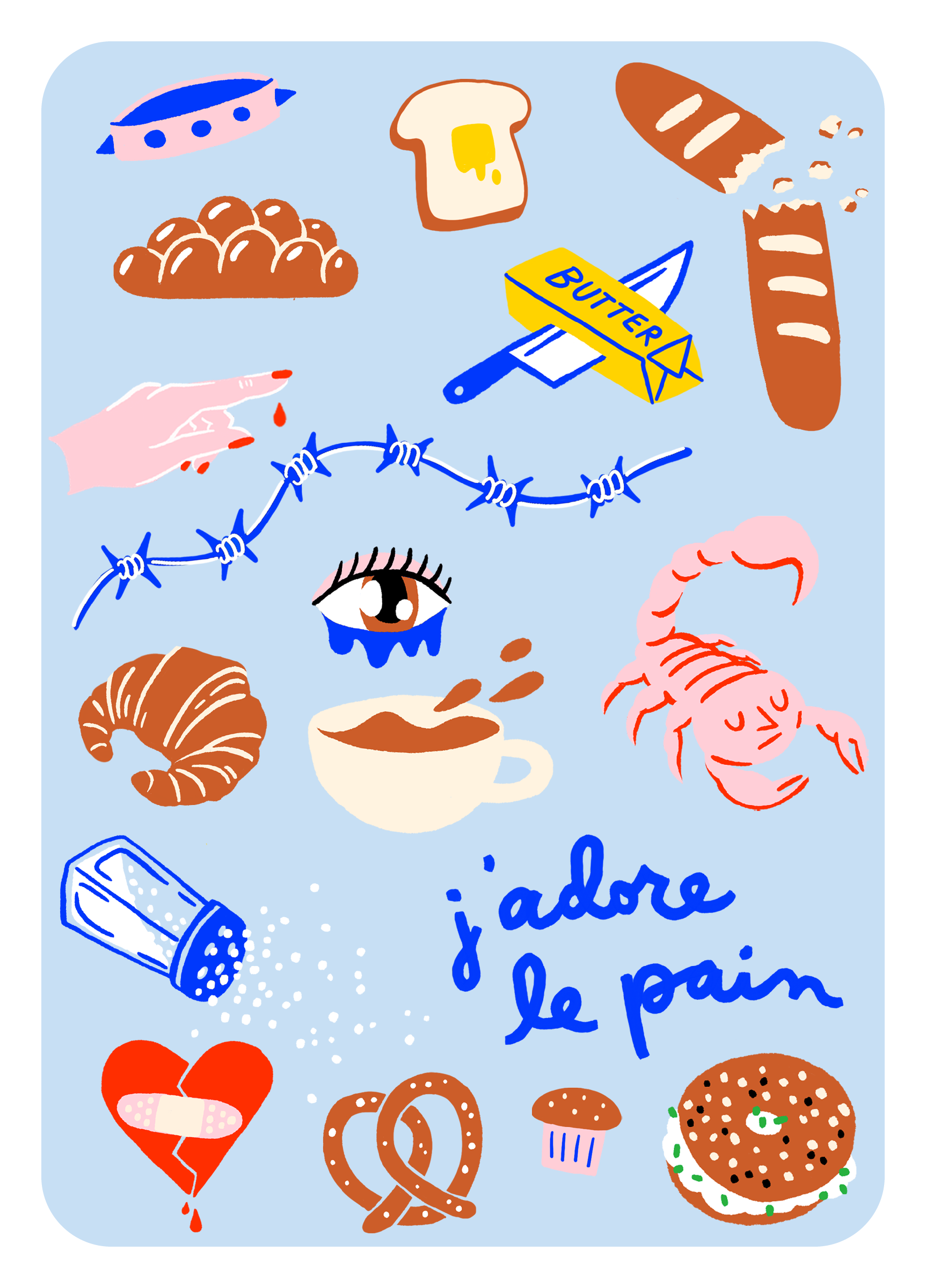 J'Adore Le Pain Iron On Sheet Set