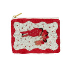 Lobster Seed Beaded Mini Pouch Bag