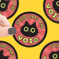 Stare Into the Void Black Cat Sticker