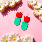 red tulip earrings