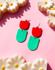 red tulip earrings
