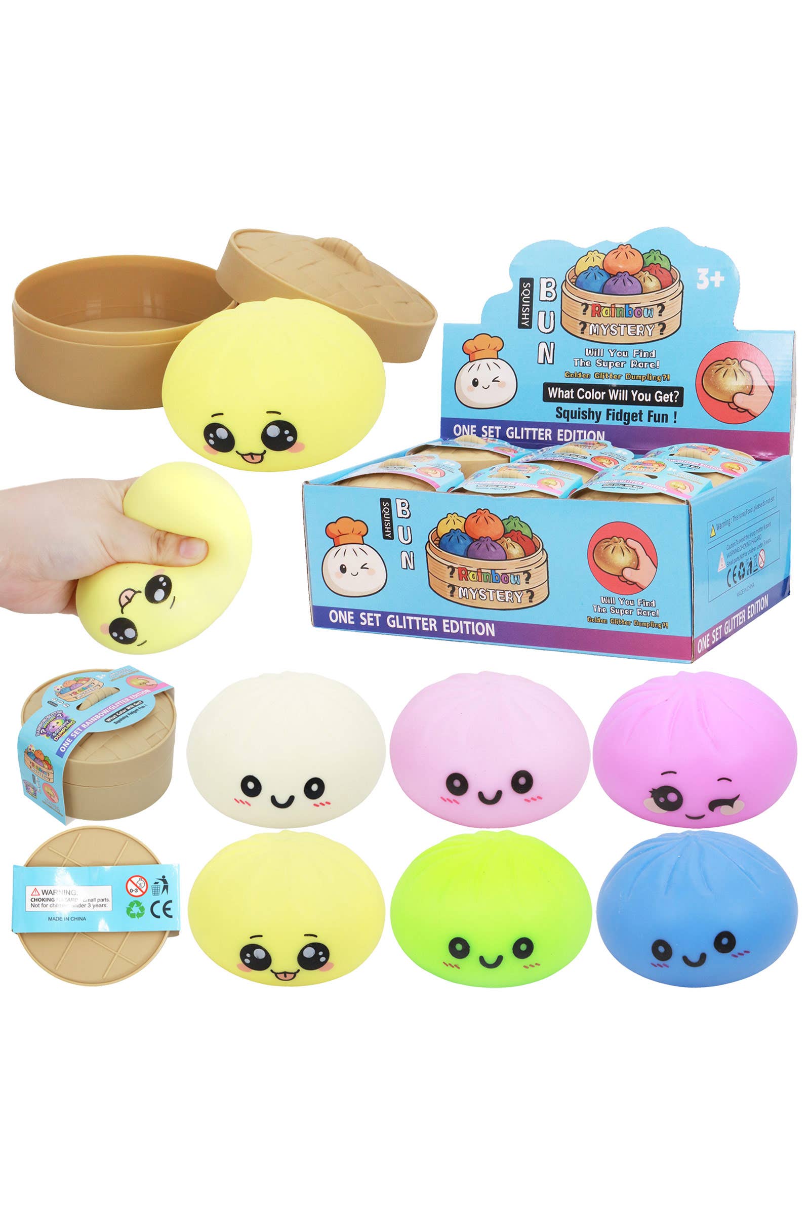 Solid Bao Bun Dumpling Gel Slime Filled Squishy - 12 Pcs