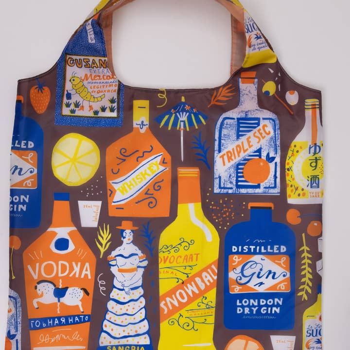 Cocktails Art Sack® By the Printed Peanut - Reusable Tote