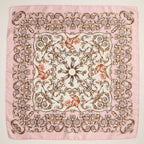 Baroque Print Silk-Texture Elegant Square Scarf